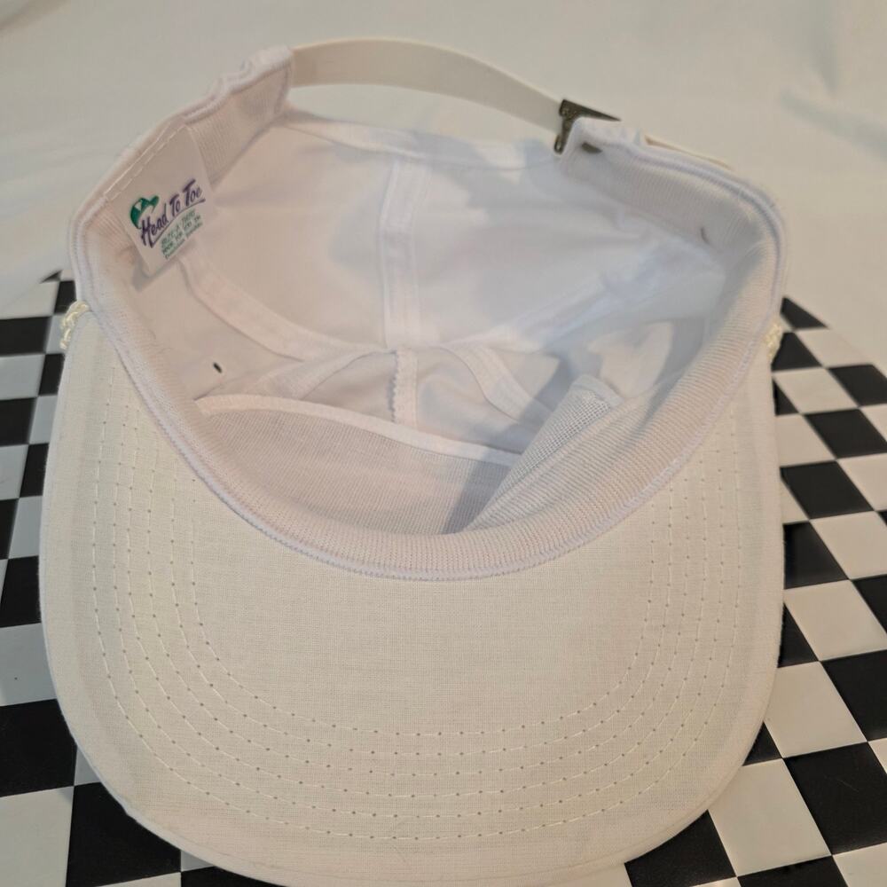 Vintage 90s Los Alamitos Race Course Horse Racing White Rope Strapback Hat - Picture 5 of 6